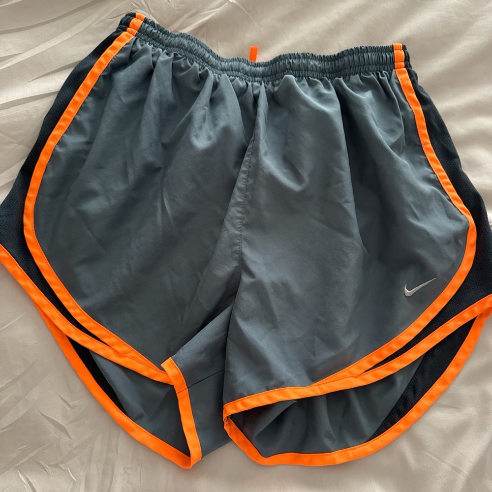 Women's Gray and Orange Athletic Shorts